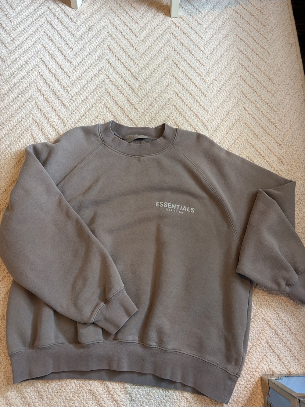 ESSENTIALS Men's Taupe-Grey Crewneck Sweatshirt